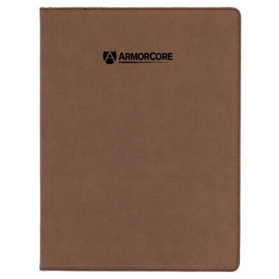 AmorCore - Brown Laserable Leatherette Portfolio with Notepad Thumbnail