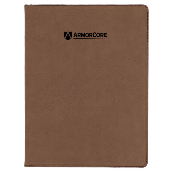 AmorCore - Brown Laserable Leatherette Portfolio with Notepad Thumbnail